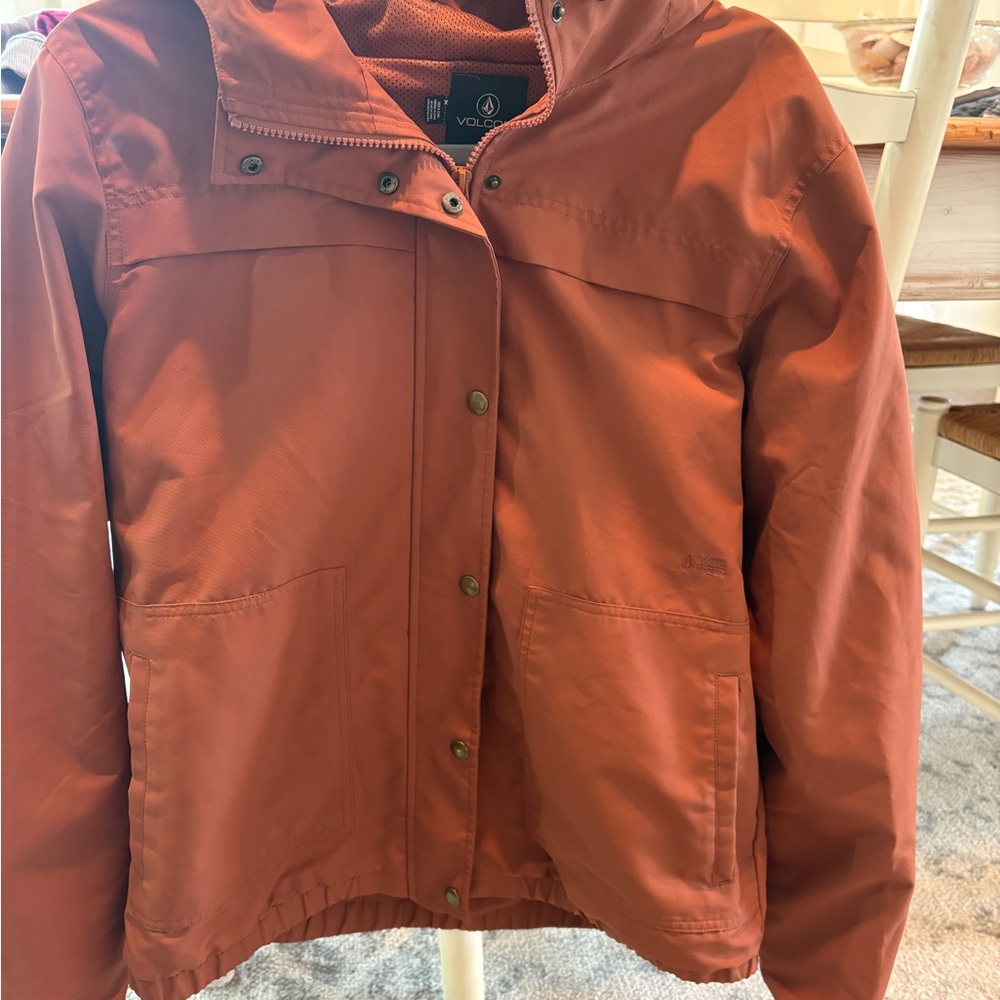 Volcom Women's Rust-Orange Hooded Ski Jacket